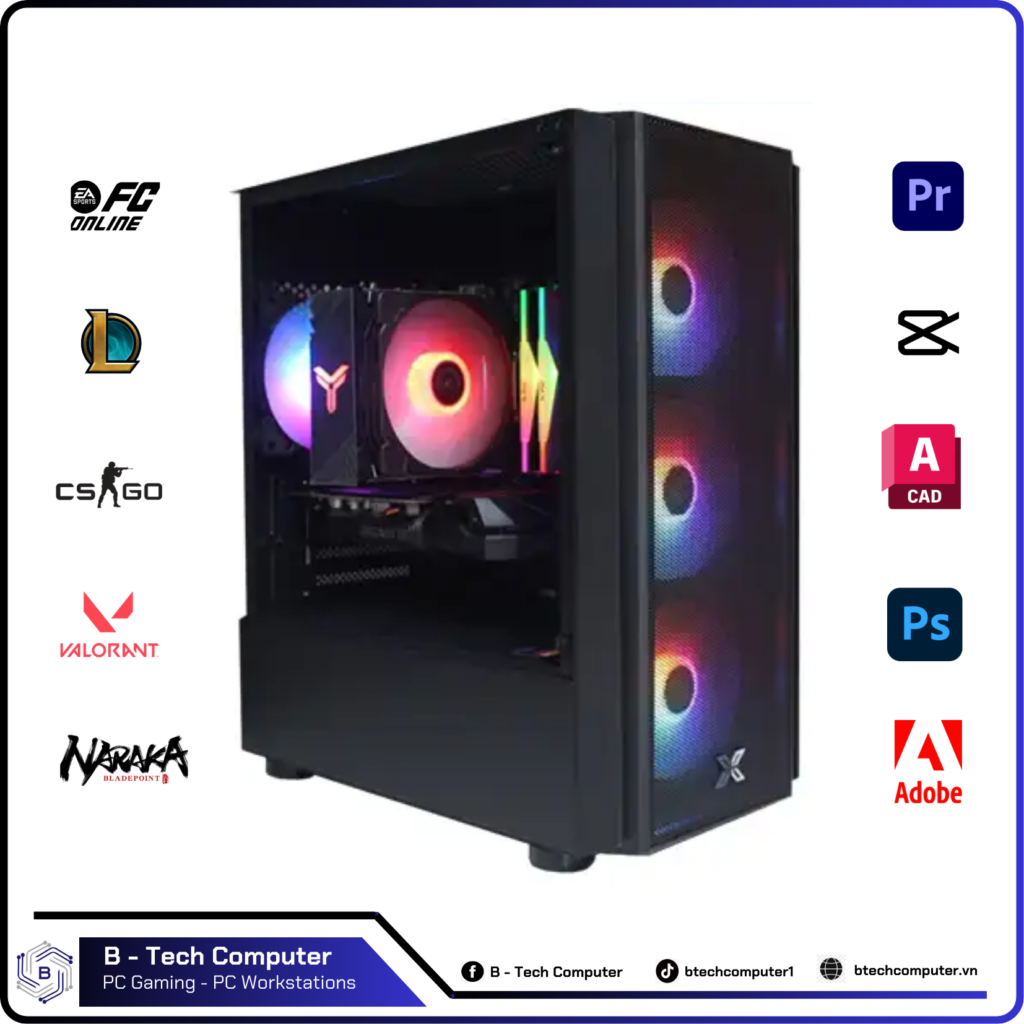 PC Gaming #114 (i5 11400F Tray | Ram 16Gb | VGA 1660S 6Gb | SSD 256Gb | Main B560M | Nguồn 600W | Vỏ NYX AIR 3F)