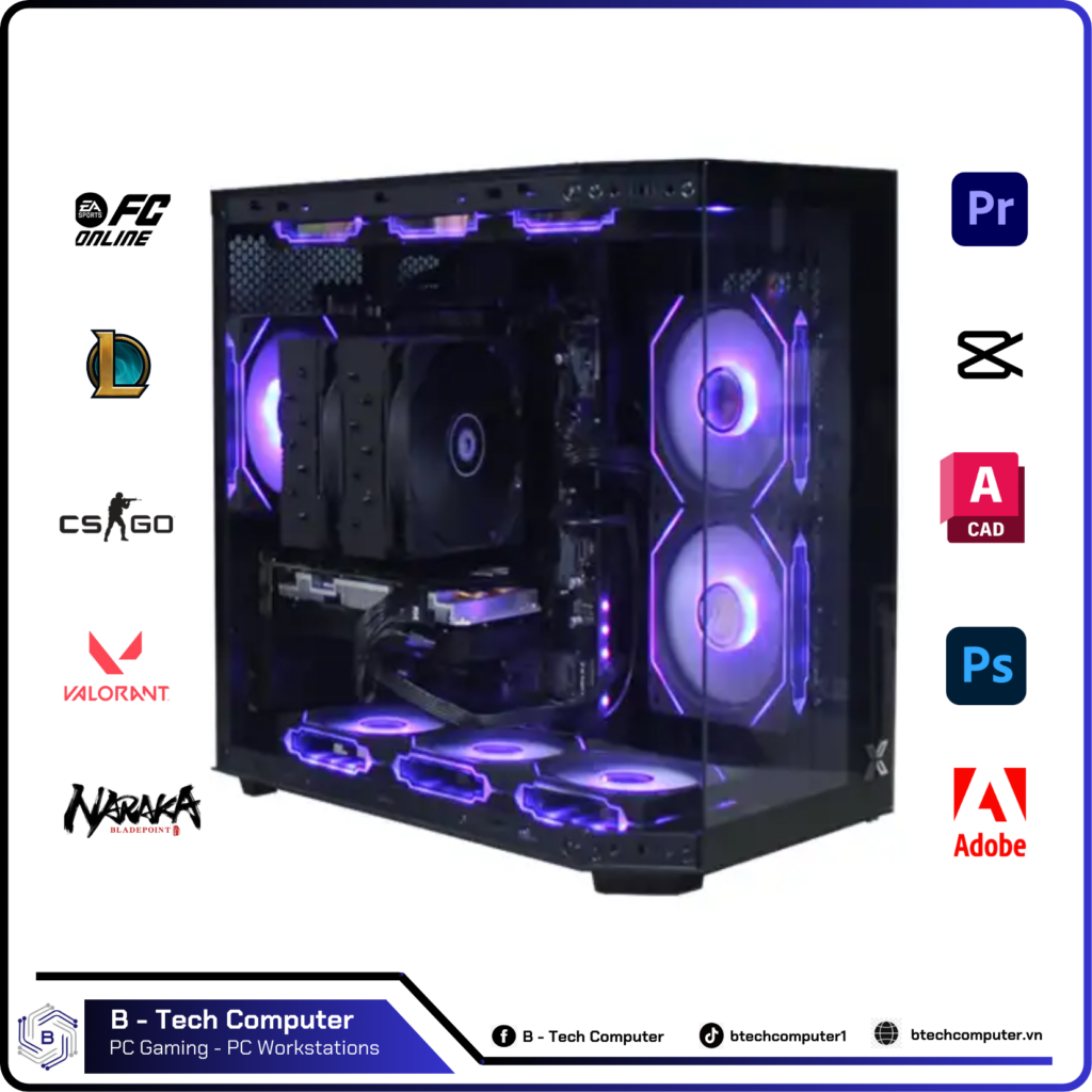 PC Gaming #121 (i5-12400F Tray | Ram 16Gb | VGA GTX 1660S 6Gb | SSD 256Gb | Main H610M | Nguồn 500W | Vỏ Cubi M)