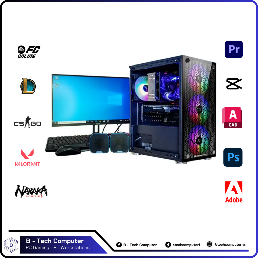 PC Gaming #92 (Intel Core i3-12100F/Ram 16GB/GTX 1660 6GB/SSD 256GB/Main H610M/550W)