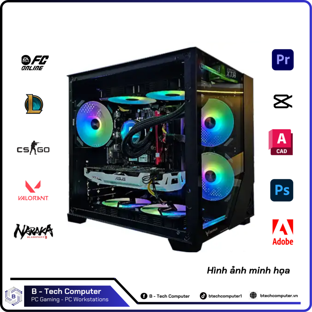 PC Gaming #96 (Intel Core i5-13400F/Ram 16GB/RTX 3060Ti 8GB/SSD 240GB/Main B660/700W)
