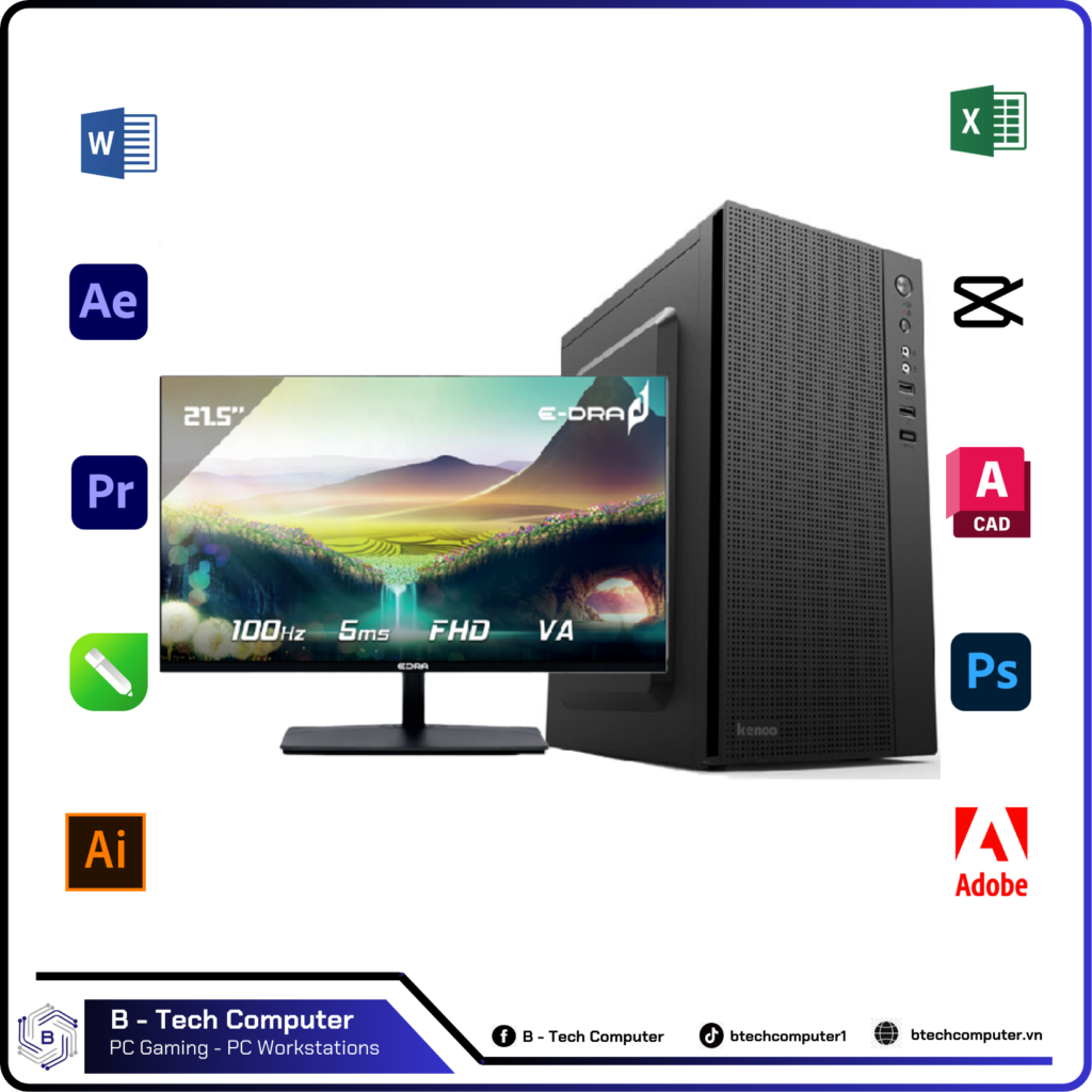 PC Văn Phòng #35 (CORE I5 10400 | RAM 16G | SSD 240G | Màn 22 Inch)