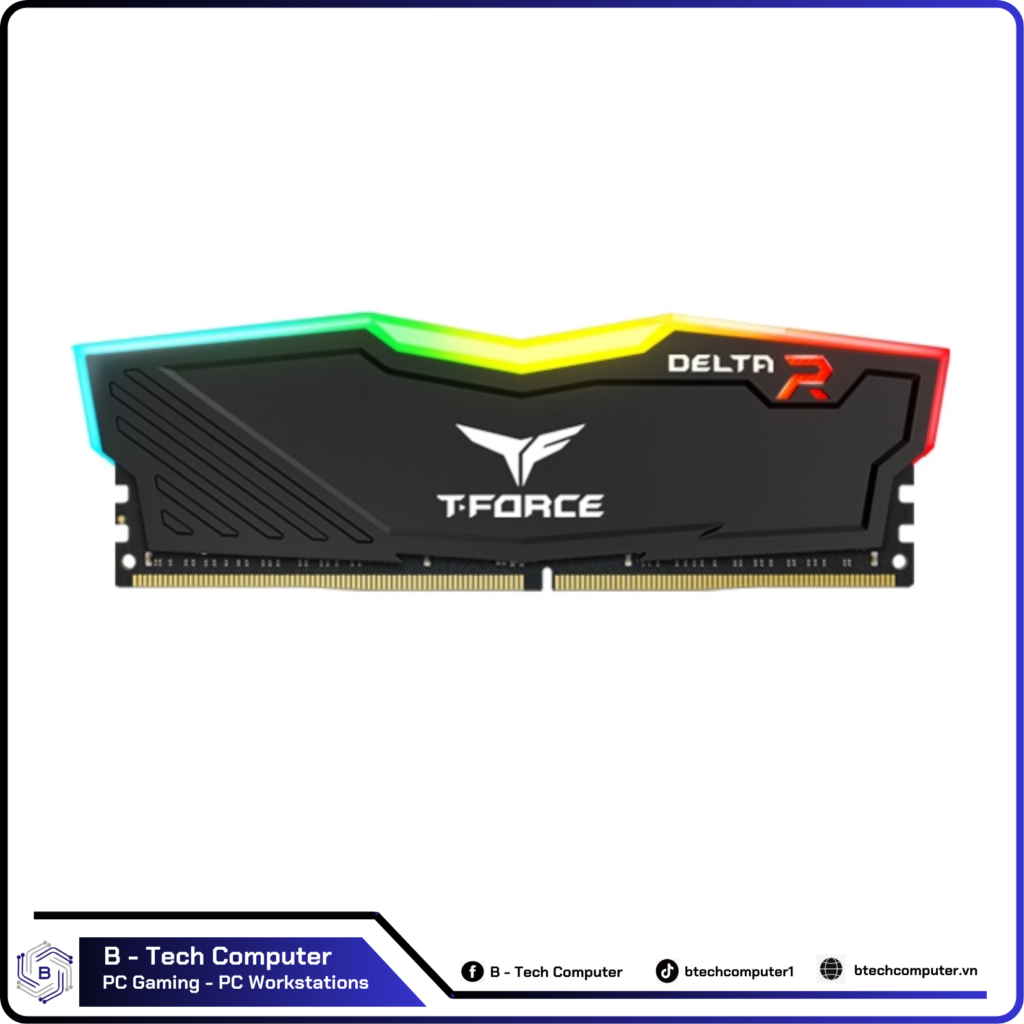 RAM TEAMGROUP T-Force DELTA RGB 8G DDR4 BUS 3200 RGB ( ĐEN)