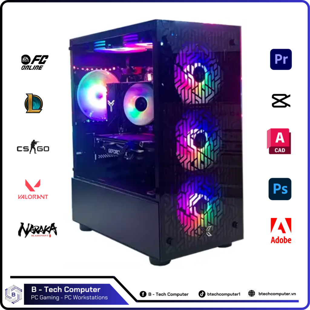 PC Gaming #14 (i3-10105F/H510/RAM 08GB/SSD 120GB/GTX 1660 Super/500W)
