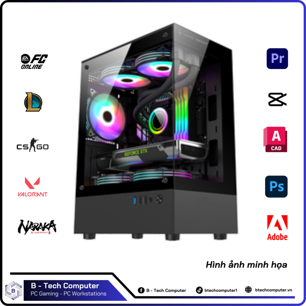PC Gaming #102 (i7 13700K | Ram 32Gb | VGA RTX 2060S 8Gb | SSD 512Gb | Main Z790 | Nguồn 750W | VỎ VIETTECH X22b AETHER)