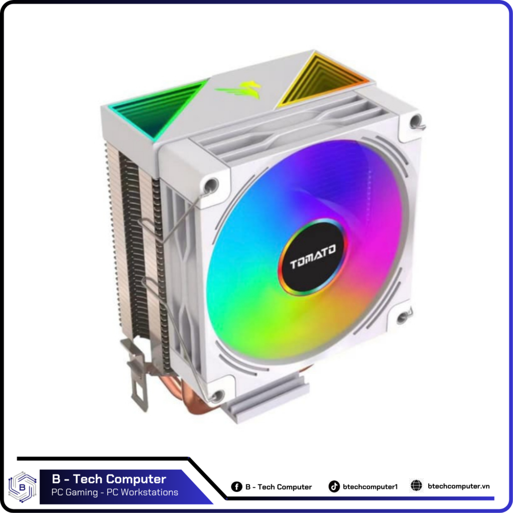 Quạt Tản Nhiệt Khí CPU TOMATO AM-6200 LED RGB 90mm (TRẮNG)