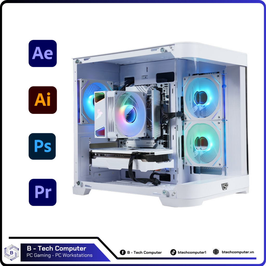 PC ĐỒ HỌA #16 (CORE I5 12400F | RAM 16G | NVME 512G | RTX 3060 12G FULL TRẮNG)