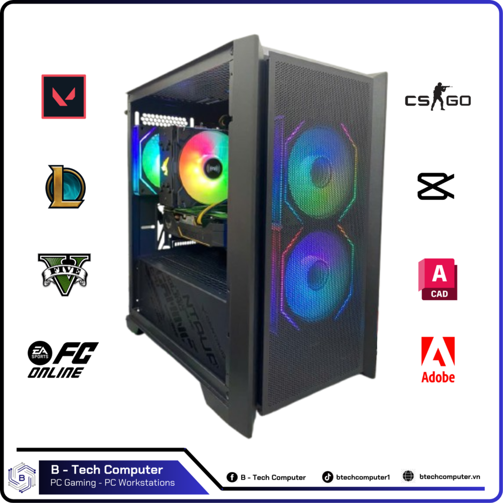 PC THANH LÝ #08 (B760M | I5-12400F | Ram 16Gb Bus 3200 | Ssd 512Gb | VGA 3060 12Gb | Nguồn 650W)