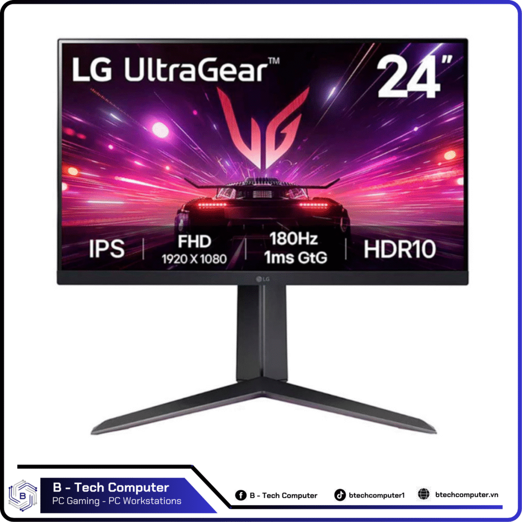 Màn Hình Gaming LG UltraGear 24GS65F-B (23.8 Inch/ Full HD/ 1ms/ 180Hz/ 300cd/m2/ IPS)
