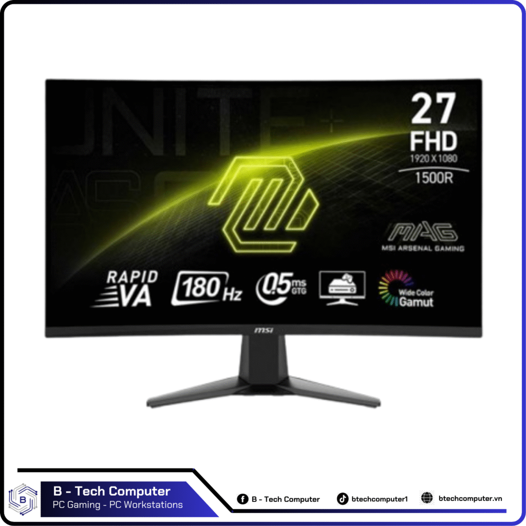 MÀN HÌNH MSI MAG 27C6F (27 INCH/ 180HZ/ VA/0.5MS/CONG)