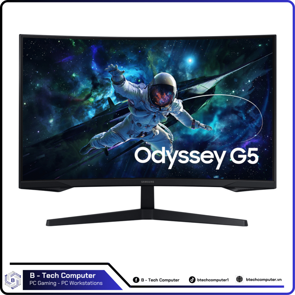 Màn Hình Gaming SAMSUNG Odyssey G5 G55C LS32CG552EEXXV (32.0 inch - 2K - VA - 165Hz - 1ms - FreeSync - HDR10 - Curved)