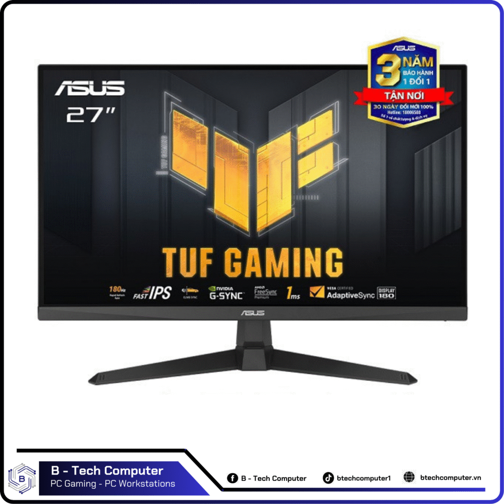 MÀN HÌNH GAMING ASUS TUF VG279Q3A (27.0 inch - FHD - IPS - 180Hz - 1ms - ELMBSync - GSync - FreeSync)